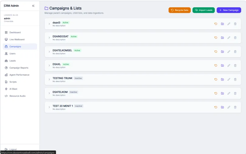 Campaigns & Lists Management